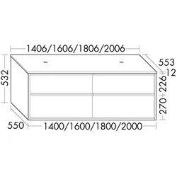 Burgbad Konsole +Waschtischunterschrank Uomo Preisgruppe 2 Sandstein Solid Matt/Feinstein Beton SHQE181F7462A0390
