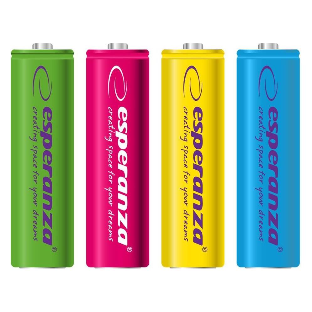 Esperanza Akumulatorki AAA. mix kolorów (4 Stk., AAA, 1000 mAh) (EZA107)