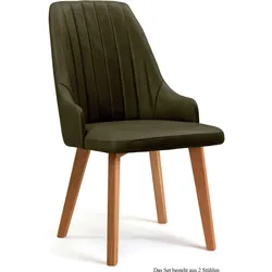 ESSZIMMERSTUHL (2er-Set) Daryl 52x91x60 Eiche geölt/Khaki