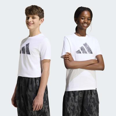 T-Shirt ADIDAS SPORTSWEAR "CAMO GRAFIK KIDS", Mädchen, Gr. 140, weiß, Obermaterial: 100% Baumwolle, Shirts T-Shirt