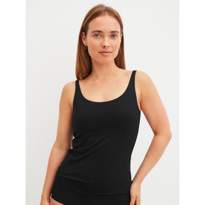 Trägertop CALIDA "Natural Skin", Damen, Gr. M (44/46), schwarz (schwarz c2c), Interlock, Obermaterial: 83% Modal (TENCEL™), 17% Elasthan, hüftbedeckend, tiefer Rundhals, Tops Trägertop, glatt, atmungsaktiv, Interlock-Qualität