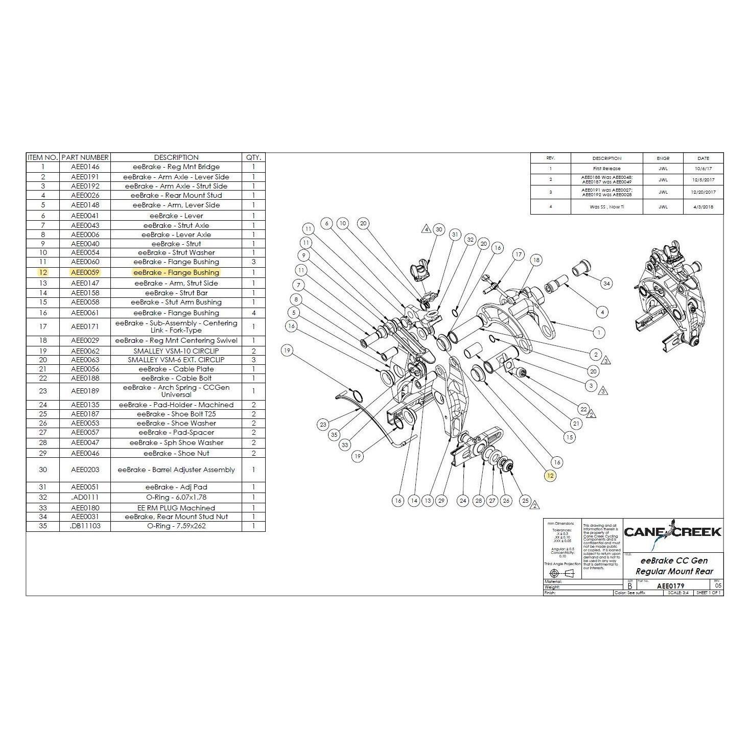 Cane Creek IGUS Gleitlager GFM-0607-045, eeBrake Bremse (35239621)