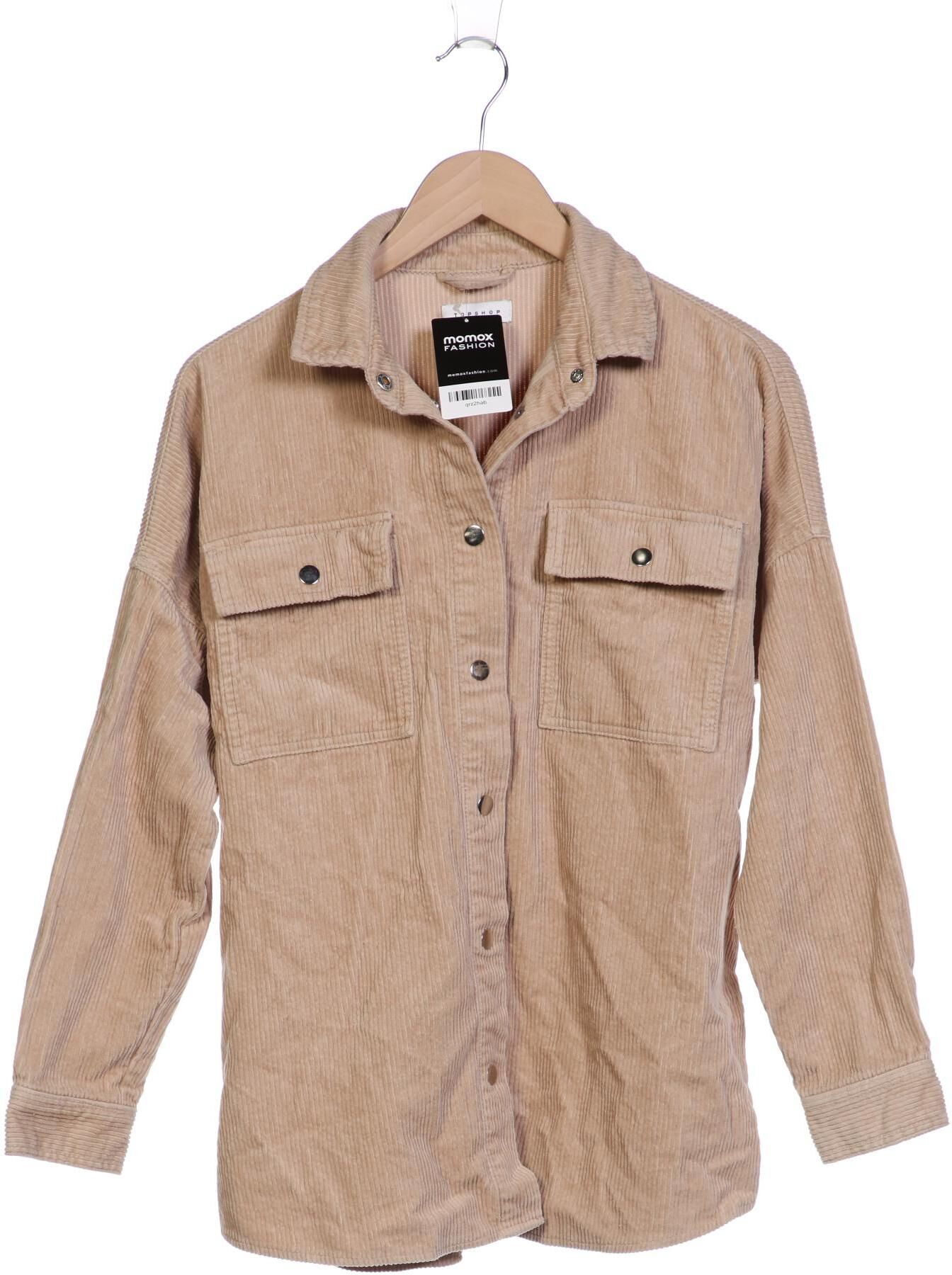 Topshop Damen Jacke, Beige, Gr. EU 34, Baumwolle - Second Hand