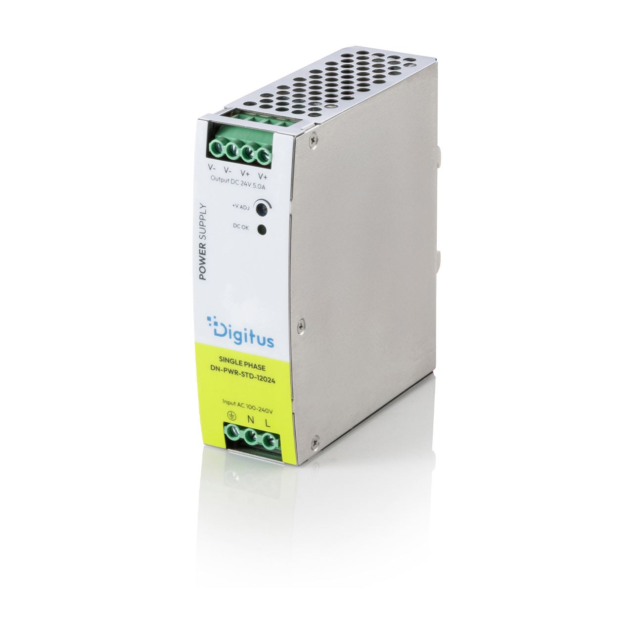 DIGITUS IND.POWER SUPPLY 24V DC 120W METAL CASEUP TO-20-70CDIN RAIL