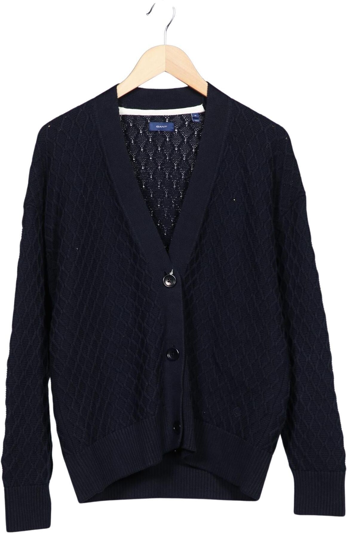 Gant Herren Strickjacke, Marineblau, Gr. M, Baumwolle - Second Hand