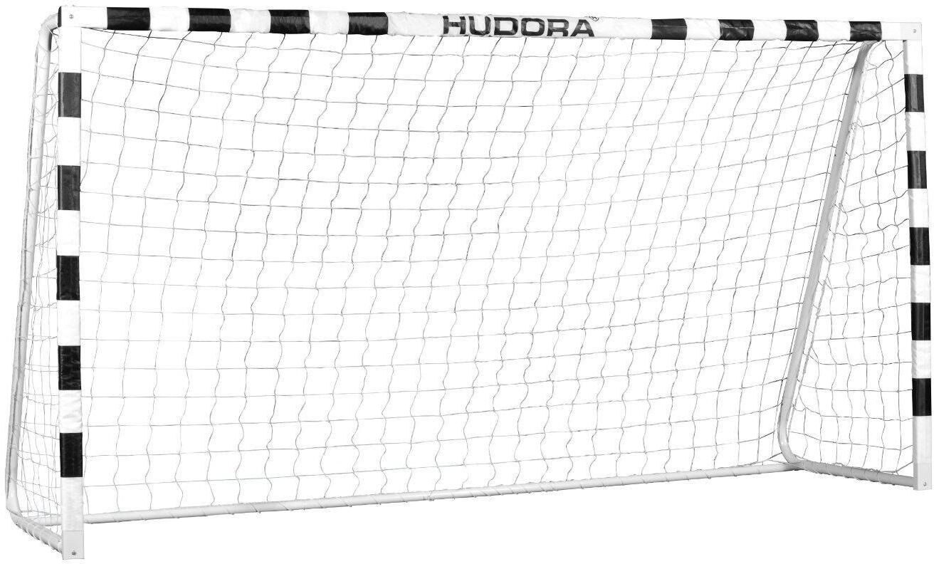Fussballtor HUDORA "Stadion", schwarz-weiss (weiß, schwarz), Sport-Tore, B/H/L: 300cm x 160cm x 90cm, 1 Stk. Kunststoff, Fussballtor, B:300cm H:160cm L:90cm weiß, schwarz B/H/L: 300cm x 160cm x 90cm, 1 Stk. Kunststoff