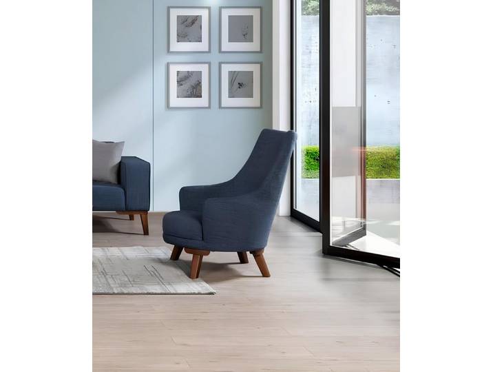 Xlmoebel Sessel Luxus Polsterstuhl Textil blau für Wohnzimmer und Lounge (1-St., Sessel), Made in Europa