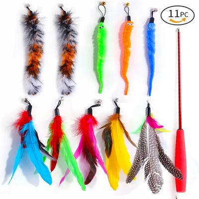 Inspire Essentials PouncePro Retractable Cat Wand Toy With Feather Teaser Refills a