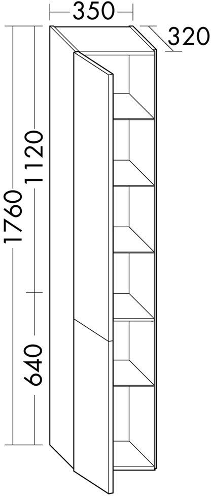 burgbad Junit Hochschrank 35 x 32 x 176 cm Links