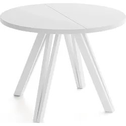 ESSTISCH Ravero runder ausziehbarer, Weiß 100-180/100/77 cm