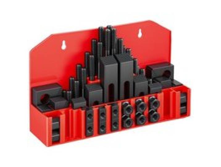 VEVOR Spannpratzen Set 58-tlg. 5/8 -T-Nut 1/2 -13-Gewindebolzen Wandhalter, für Bridgeport-& Standard-Fräsmaschinen, Bohrmaschinen, Wärmebehandelt & Präzisionsgeschliffen, flexible Höhenverstellung