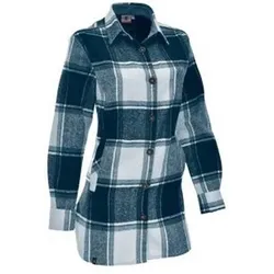 MAUL Damen Bluse Sanremo lange Flanell Bluse, Größe 38 in Blau Blau