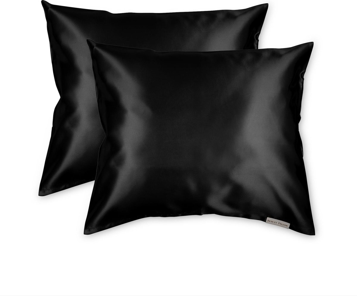 Beauty Pillow® Satijnen Kussenslopen Duo Pack Black 60x70 cm