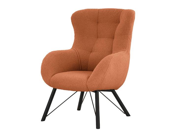 Sessel Newfield Kupfer Bouclé Stoff Nola 68 x 86 x 93cm