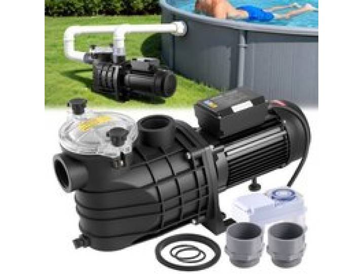 VEVOR Schwimmbadpumpe 3 kW, Filterpumpe 35.000 L/H max. Fördermenge, Einstufige Poolpumpe 2860 U/min, 19 m max. Förderhöhe, mit 24-Stunden-Timer & Filterkorb, für Aufstell- & Einbaupools, & Spas