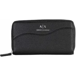 A|X ARMANI EXCHANGE Damen Geldbörse - Wave Zip Around, Logo, 10,5x18,5x2,5cm (HxBxT) Schwarz