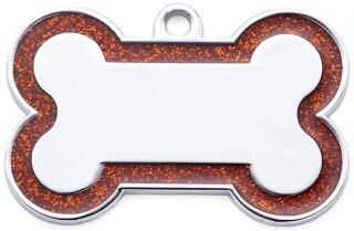 Uplifted Finds Double Sided Glitter Anti Lost Pet ID Tag red l