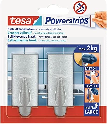 tesa Powerstrips Haken LARGE Trend, chrom