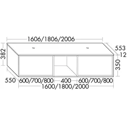 Burgbad Konsole +Waschtischunterschrank Uomo Preisgruppe 2 Schilf Solid Matt/Feinstein Beton SHPZ161F7465A0390