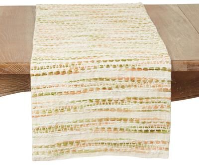 Saro Lifestyle "Contemporary Stripe Woven Table Runner - 16""x72"""