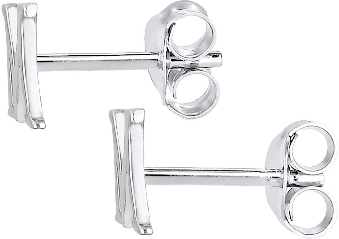 Paar Ohrstecker ELLI "Ohrringe Ohrstecker Buchstabe A Initialen 925 Sterling Silber" Gr. 6, silber, Ohrringe, Damen, 6, ohne Stein, Silber 925 (Sterlingsilber), Paar Ohrstecker