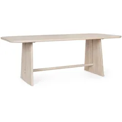 Esstisch Elisheva aus Mangoholz, skandinavisches Design, beige, 200 cm, für 6–8 Personen