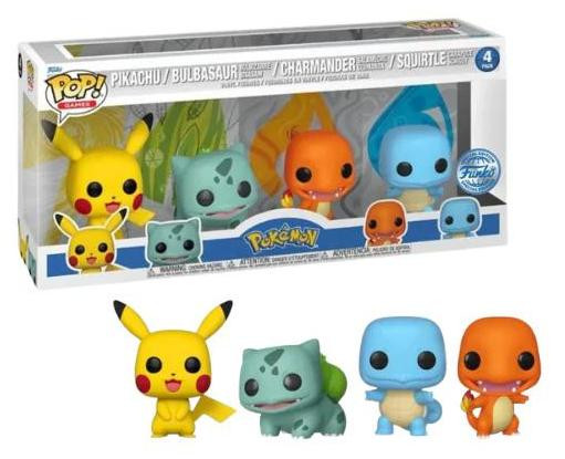 Funko Pop! Games Pokémon Speciale Editie 4-pack Pikachu, Bulbasaur, Charmander en Squirtle