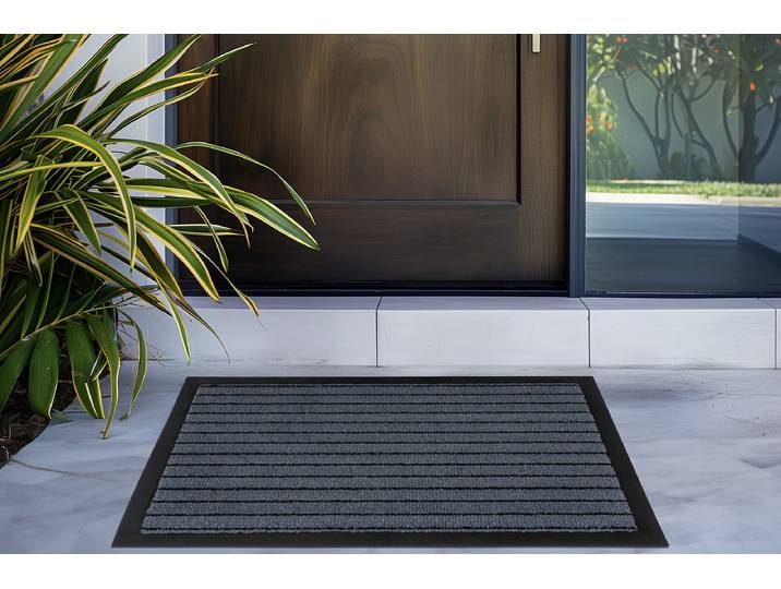 Tapis d'entrée Fine Line 225 40 x 60cm Gris/Gris