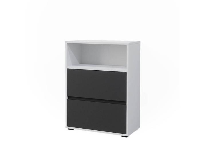 Vicco Badschrank Maltin Weiß 60.2 x 78 cm mit zwei großen Schublade, Holzwerkstoff, 3 Fächer, Rechteckig, 60.2x78x30.1 cm, Badezimmer, Badezimmerschränke, Midischränke