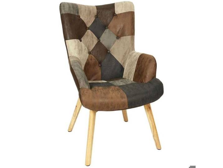 Fauteuil Patchwork  Helsinki  100cm Marron