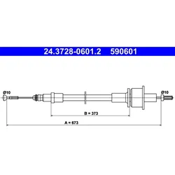 Seilzug Kupplungsbetätigung ATE 24.3728-0601.2 für Ford Fiesta III Courier