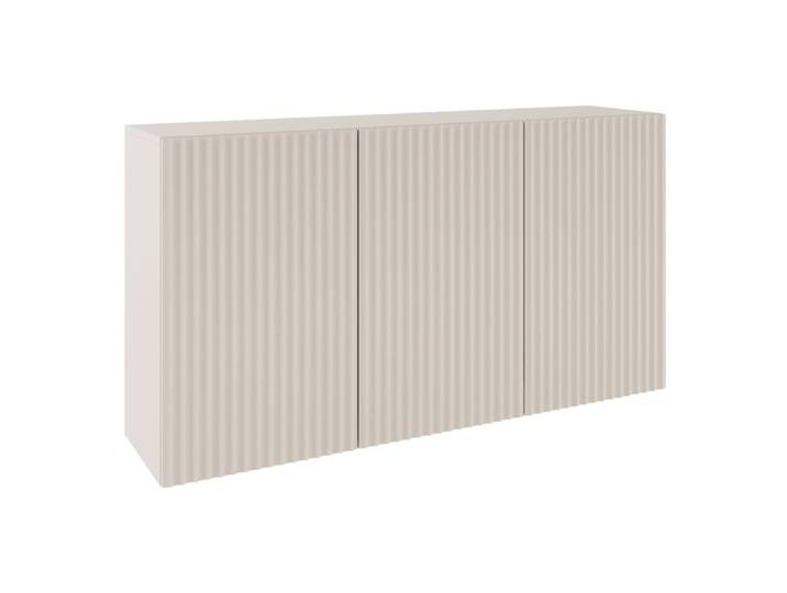 Buffet avec façades à lamelles 3 portes, beige cachemire, 150 cm