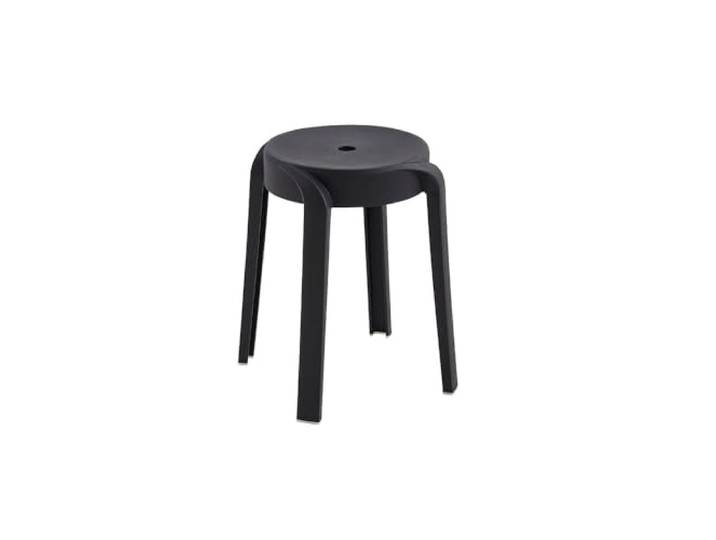 Home Deluxe Hocker NIVO – Stapelbar, Schwarz (10er Set) Platzsparende Sitzhocker für Küche, Wohnzimmer & Garten