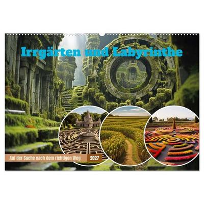 Irrgärten und Labyrinthe (Wandkalender 2027 DIN A2 quer), CALVENDO Monatskalender