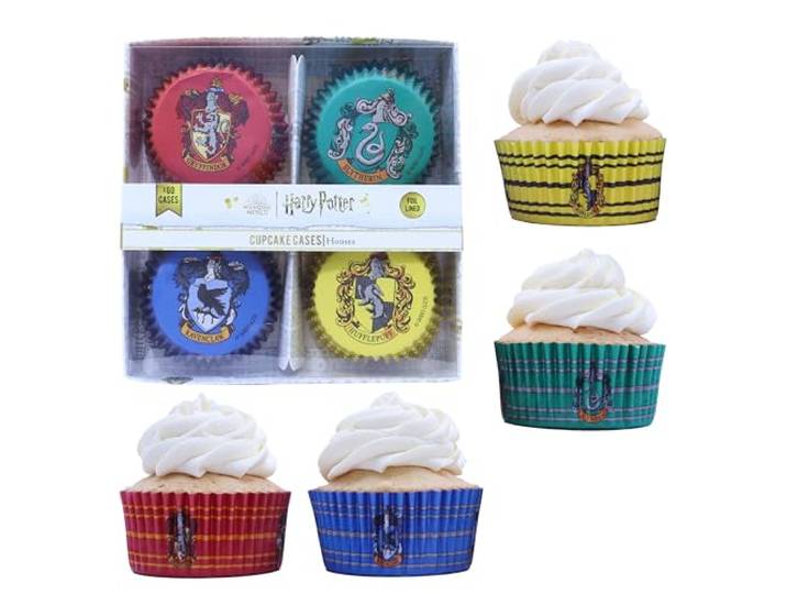 PME Harry Potter Cupcake-vormpjes met foliecoating, set van 60, Hogwarts huizen