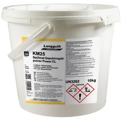 Langguth KM25 Spülmat Power CL 10 kg Geschirrspülpulver für gewerbliche Spülmaschinen, kraftvoll und hygienisch