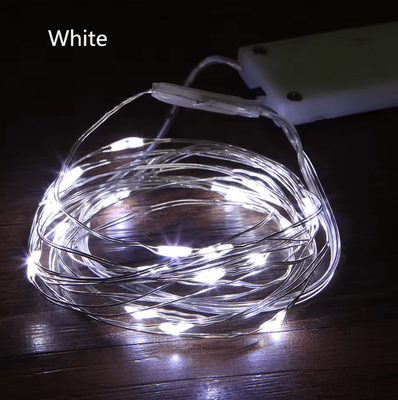 Inspire Curations 2M 20 LED Battery Operated Copper Wire Fairy String Lights white