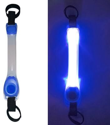 Fusion Finds Bright Paw LED Dog Safety Light Waterproof Flashing Clip For Collar, Harness & Leash blue