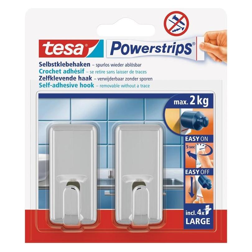 tesa Hooks Classic Chrom Large 2 Pce (33031678)