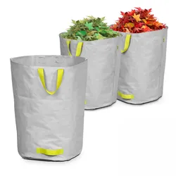 Oviala Business Set aus 3 Gartenabfallsäcken 100l Polyester grau