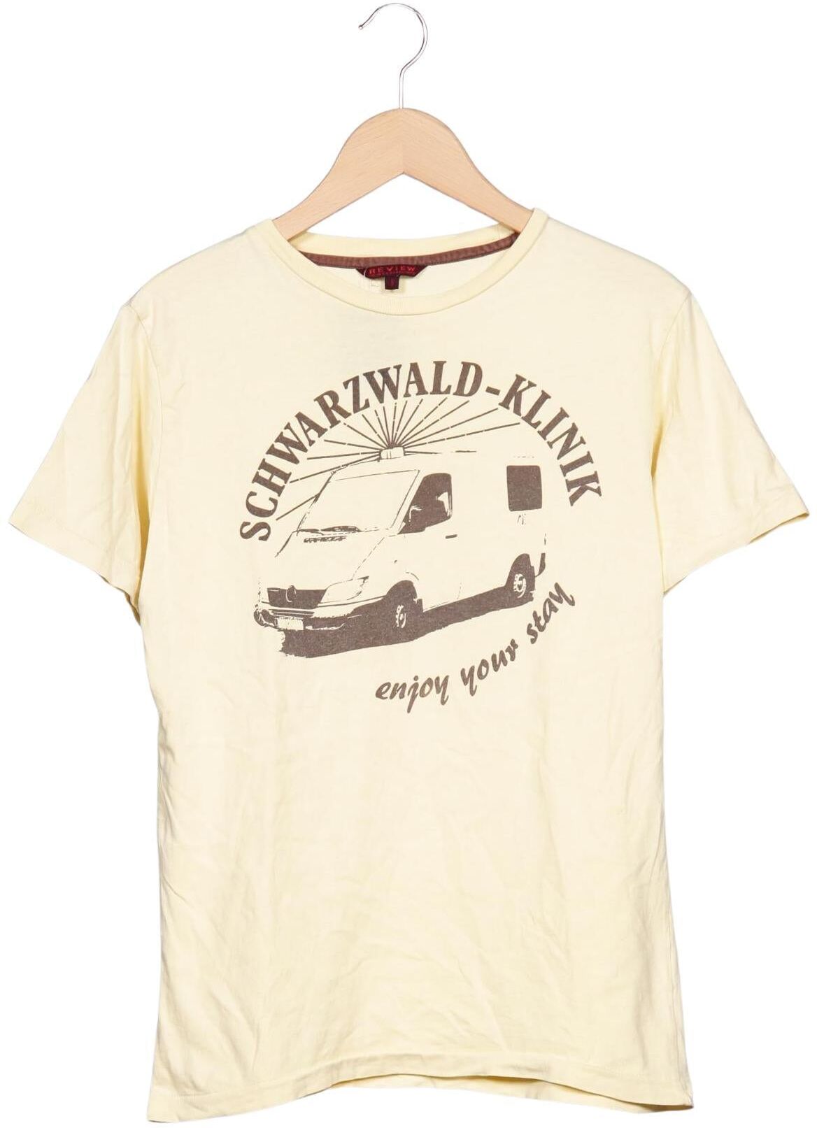 Review Herren T-Shirt, Cremeweiß, Gr. S, Baumwolle - Second Hand