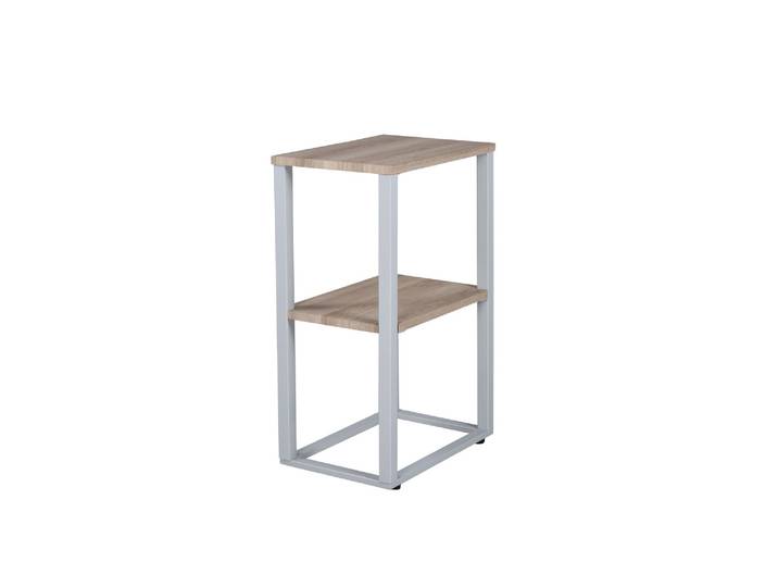 Nachttisch VENTURE HOME Rise, schmaler Nachttisch in heller Eschenoptik, 45 × 30 cm , grau, natur, natur, B:30cm H:70cm T:30cm, Tische, Nachttisch, Schlafzimmertisch, MDF, Papierlaminat, Metallrahmen, schlank, urban