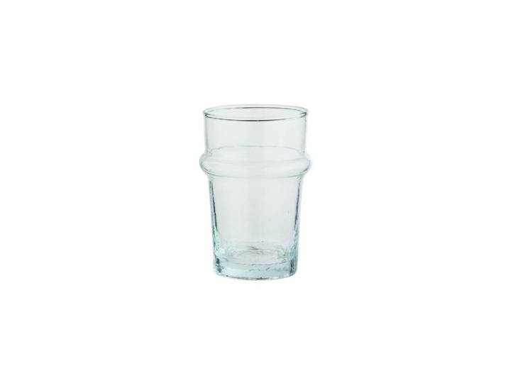Verre à eau en verre recyclé transparent, soufflé à la main, comp