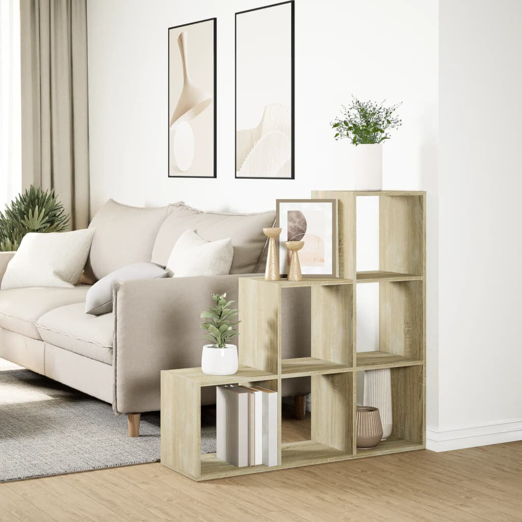 17 Stories Saphronia Bookcase Sonoma Oak (3 Shelves) 99cm H x 99cm W x 29cm D