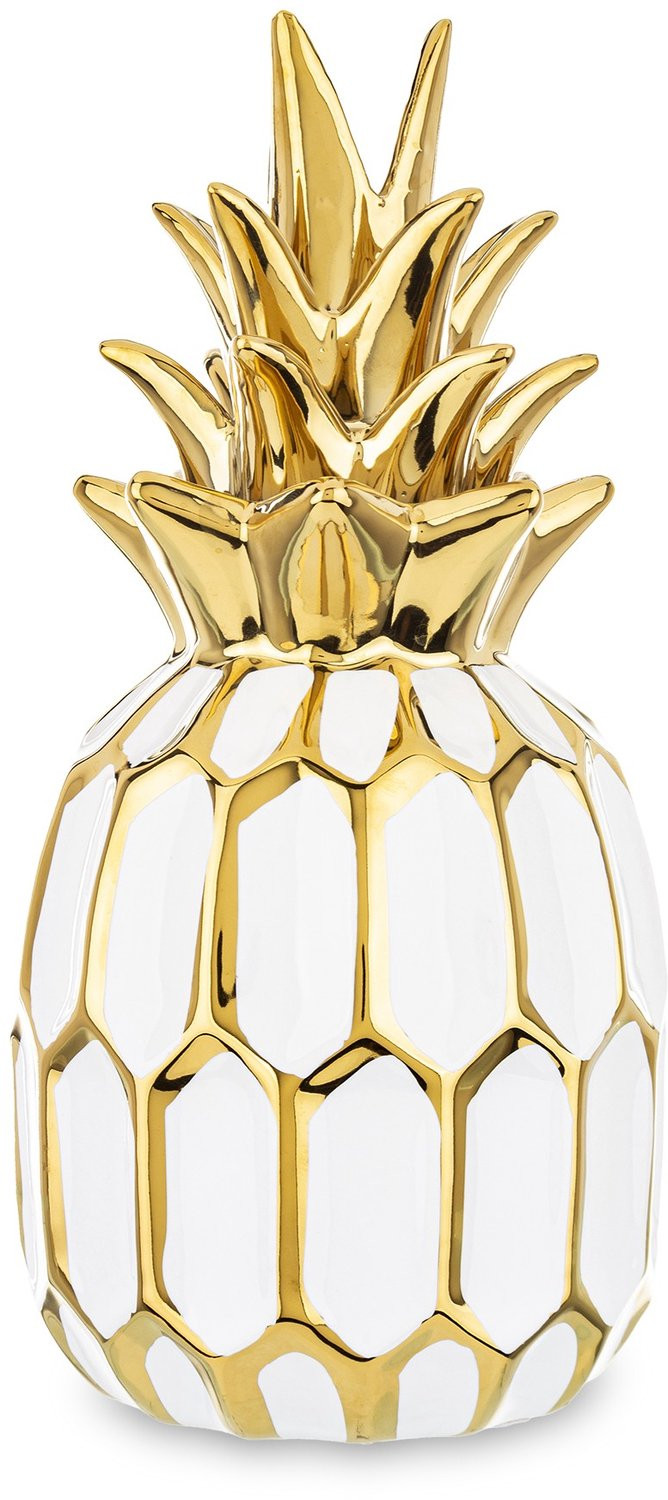 Decoratieve Ananas Figuur Wit Goud 27 cm Glamour Stijl