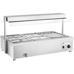 Helloshop26 - Bain-Marie 2900 Watt 6 GN-Behälter - mit Fleischfach und Ablasshahn 14_0000562