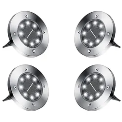 4x LED-Solar-Bodenstrahler