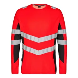 Warnschutz Langarmshirt "9545-182" Safety - XL - rot/schwarz