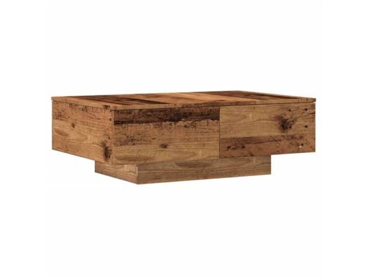 LASWWQMRF Couchtisch Altholz-Optik 90x60x31 cm Beistelltisch Wohnzimmer Flacher Stubentisch mit integriertem Stauraum für Zeitschriften und Bücher, ideal fürs Wohnzimmer und Gästezimmer.