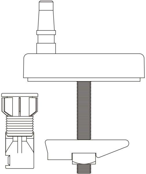 Pagette Pagette ISCON Steckbefestigung 793100300 Edelstahl, von oben für integrierte Befestigung